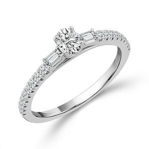 Diamond Engagement Ring 0.5 ct tw Oval bag 14k White Gold