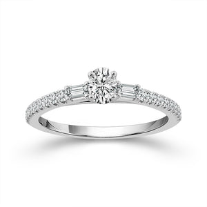 Diamond Engagement Ring 0.5 ct tw Oval bag 14k White Gold