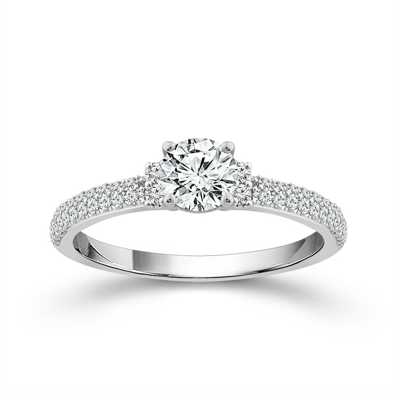 Diamond Engagement Ring 0.77 ct tw Round 14k White Gold