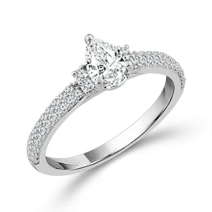 Diamond Engagement Ring 0.75 ct tw Pear round 14k White Gold