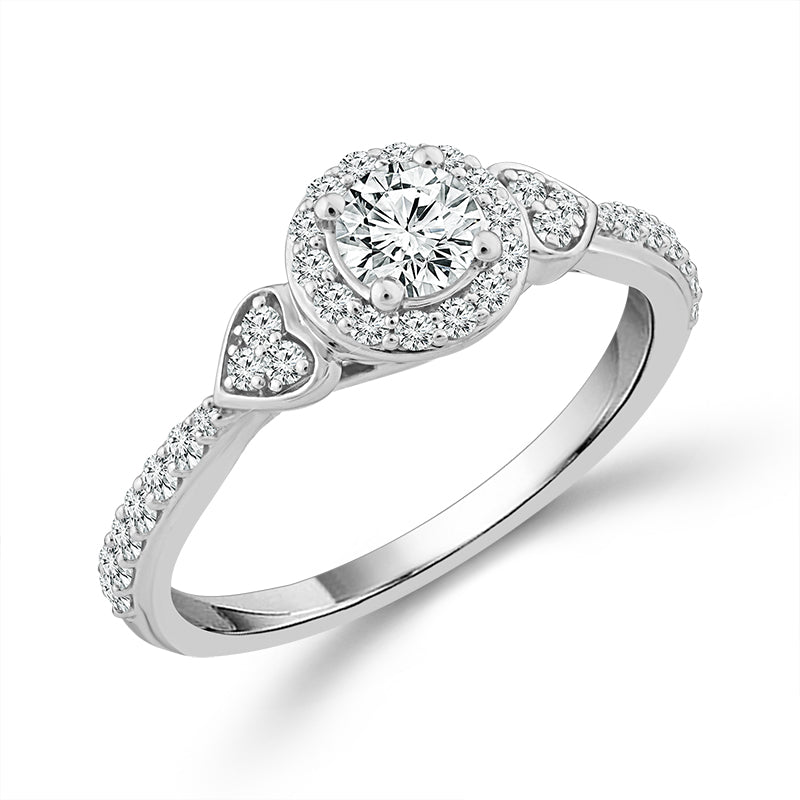 Diamond Engagement Ring 0.60 ct tw 14k White Gold