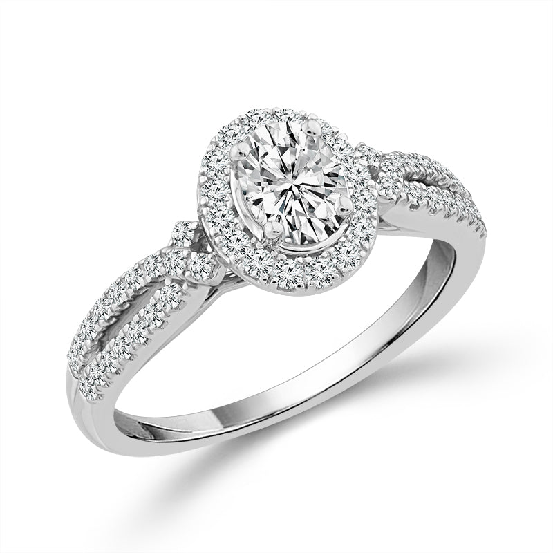 Diamond Engagement Ring 0.60 ct tw 14k White Gold