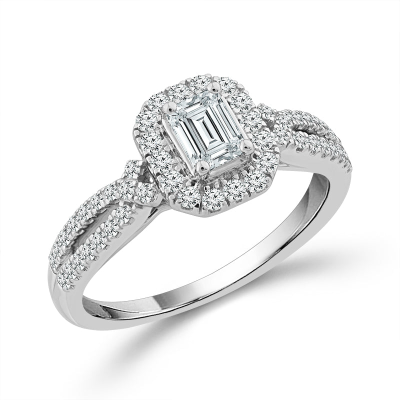 Diamond Engagement Ring 0.60 ct tw 14k White Gold
