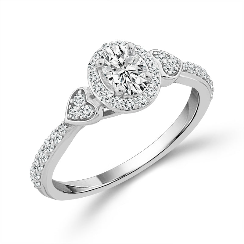 Diamond Engagement Ring 0.60 ct tw 14k White Gold