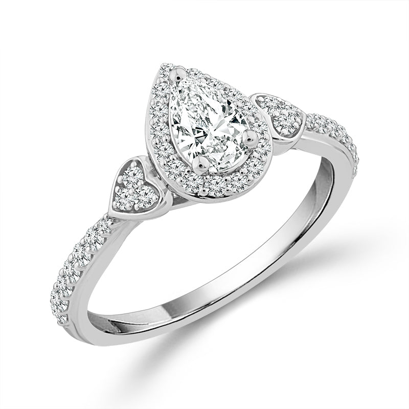 Diamond Engagement Ring 0.60 ct tw 14k White Gold