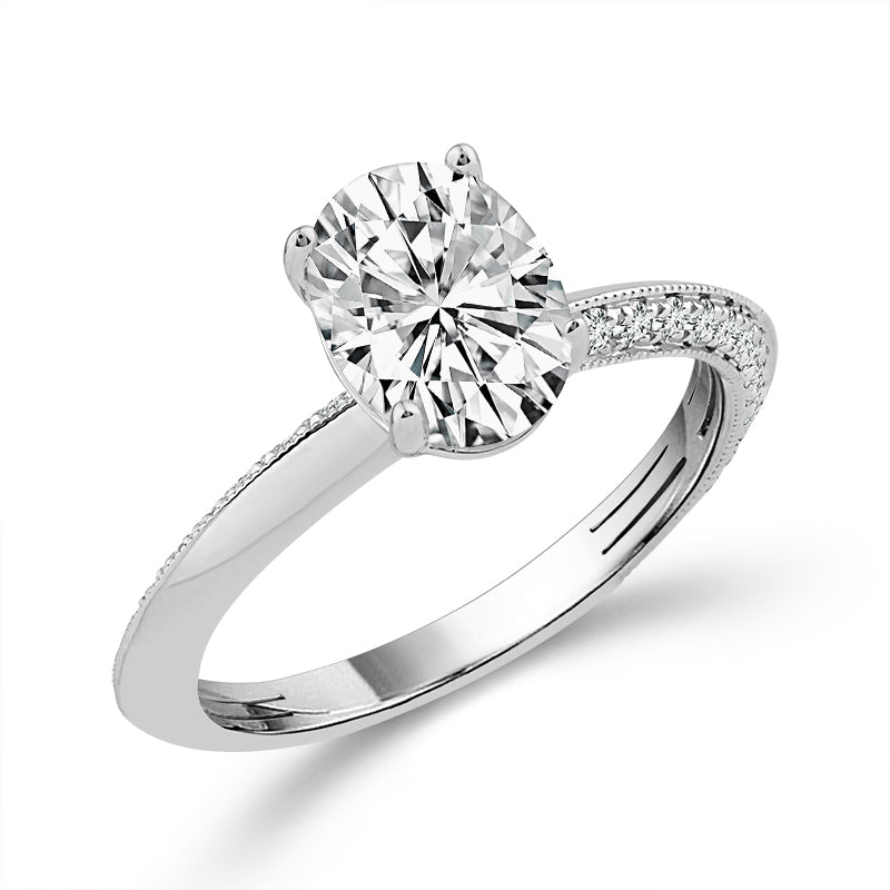 Diamond Engagement Ring 0.25 ct tw Center Oval 14k Yellow Gold