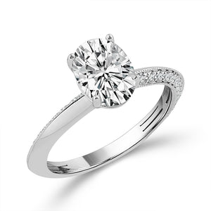 Diamond Engagement Ring 0.25 ct tw Center Oval 14k Yellow Gold