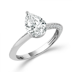 Diamond Engagement Ring 0.25 ct tw Center Pear 14k Yellow Gold