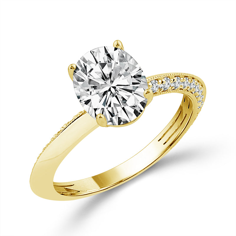 Diamond Engagement Ring 0.33 ct tw Center Oval 14k Yellow Gold