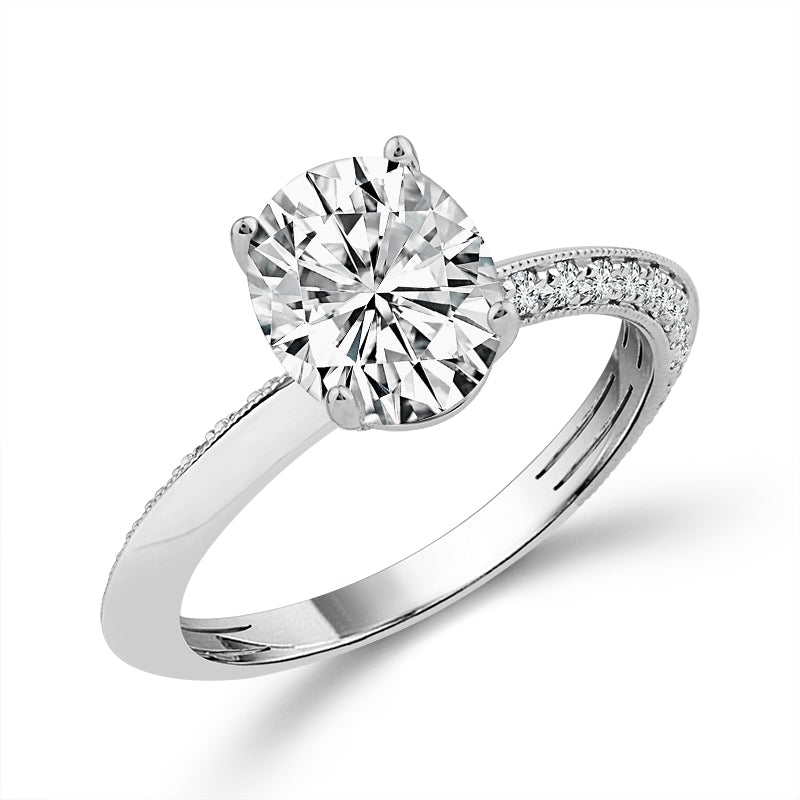 Diamond Engagement Ring 0.33 ct tw Center Oval 14k Yellow Gold