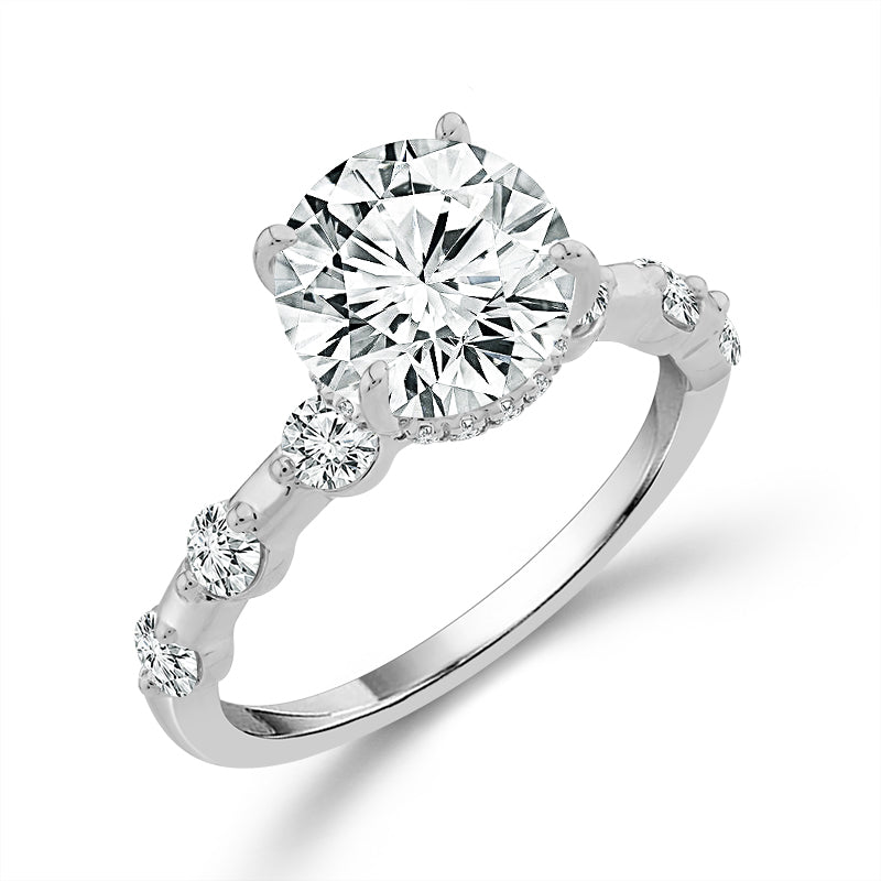 Diamond Engagement Ring 0.63 ct tw Center Round 14k White Gold