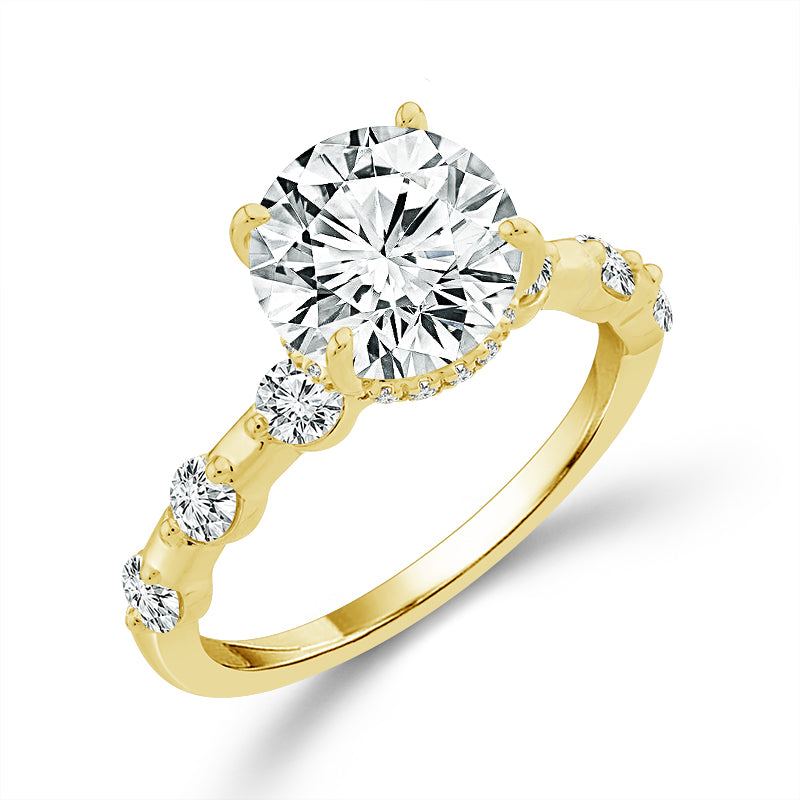 Diamond Engagement Ring 0.63 ct tw Center Round 14k White Gold