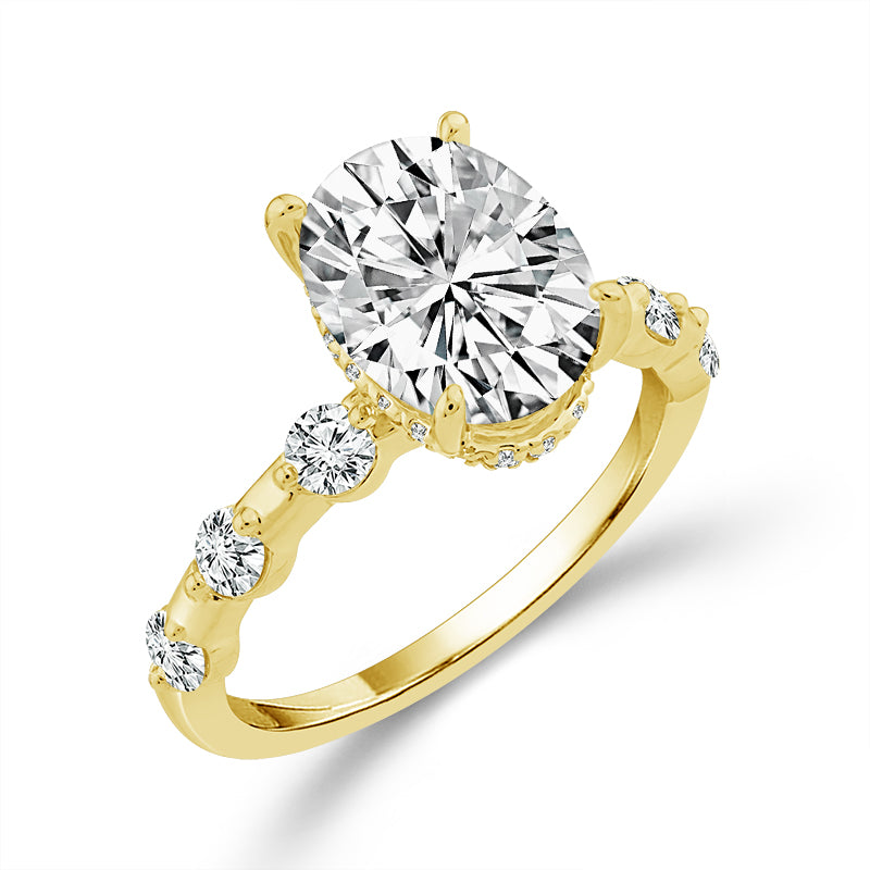 Diamond Engagement Ring 0.63 ct tw Center Oval 14k White Gold