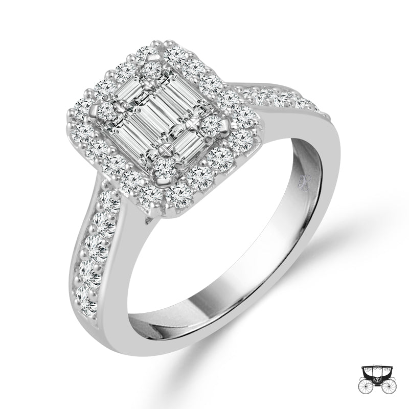 Diamond Engagement Ring 1 ct tw 14k White Gold