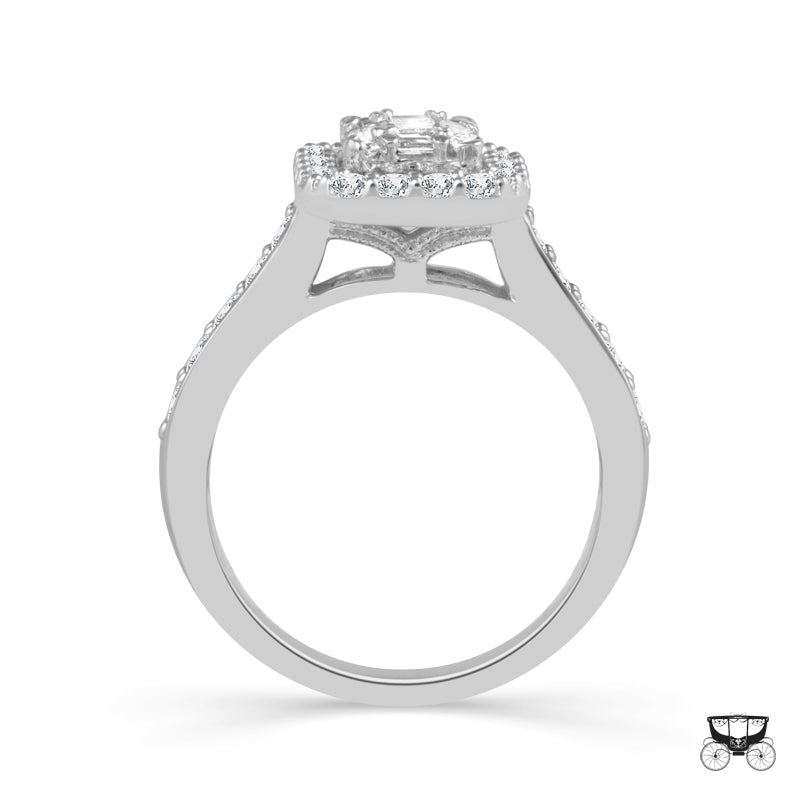 Diamond Engagement Ring 1 ct tw 14k White Gold