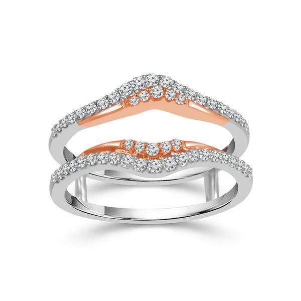 Diamond Enhancer Ring 0.33 ct tw 10k White Gold+10k Rose Gold