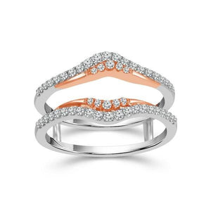 Diamond Enhancer Ring 0.33 ct tw 10k White Gold+10k Rose Gold
