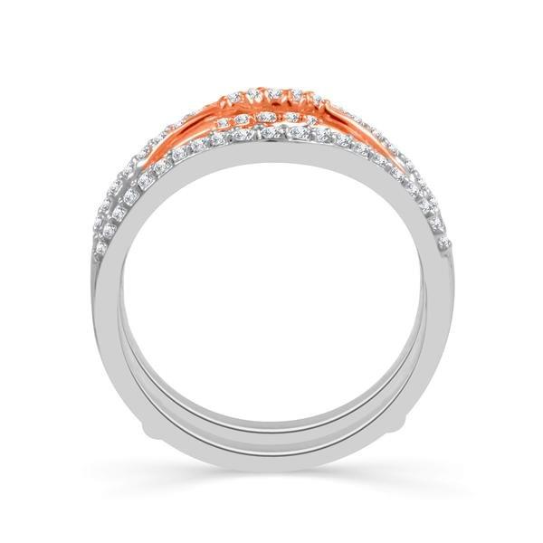 Diamond Enhancer Ring 0.33 ct tw 10k White Gold+10k Rose Gold