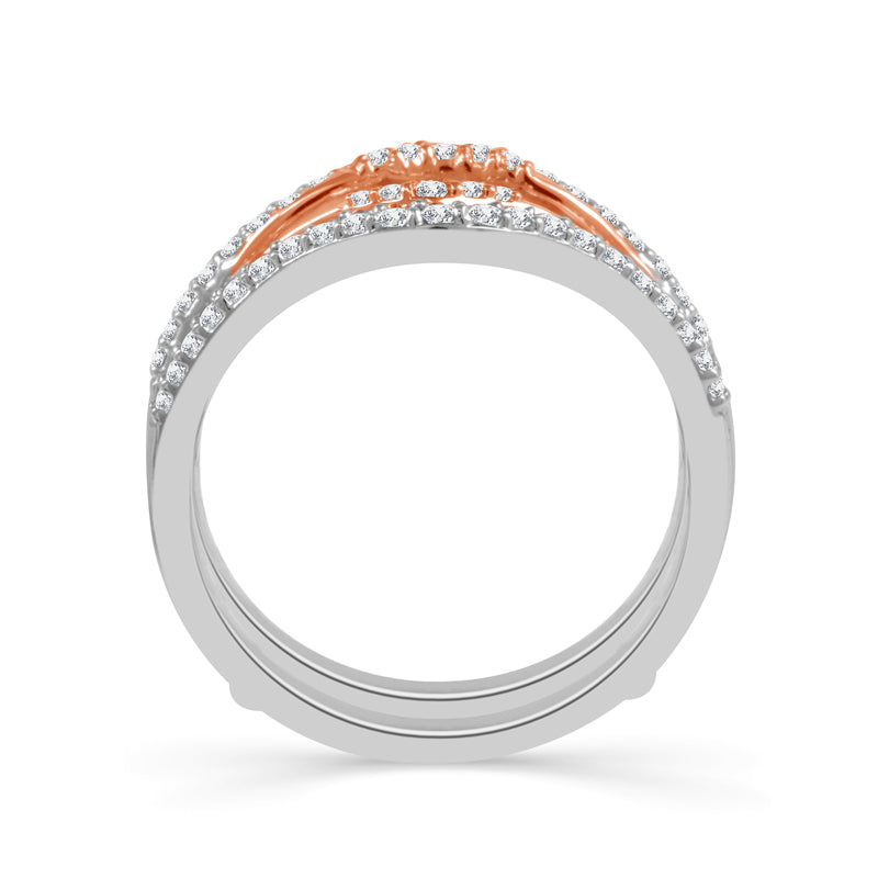 Diamond Enhancer Ring 0.33 ct tw 14k White Gold+14k Rose Gold