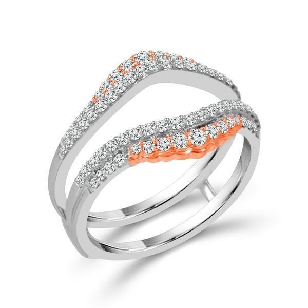 Diamond Enhancer Ring 0.50 ct tw 10k White Gold+10k Rose Gold