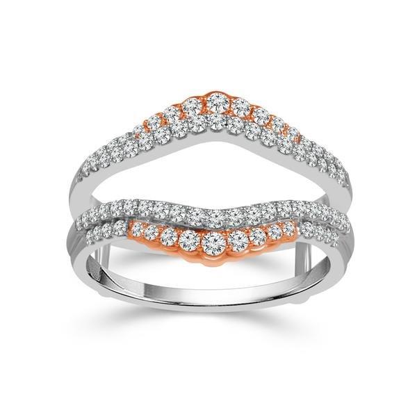 Diamond Enhancer Ring 0.50 ct tw 10k White Gold+10k Rose Gold