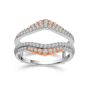 Diamond Enhancer Ring 0.50 ct tw 10k White Gold+10k Rose Gold