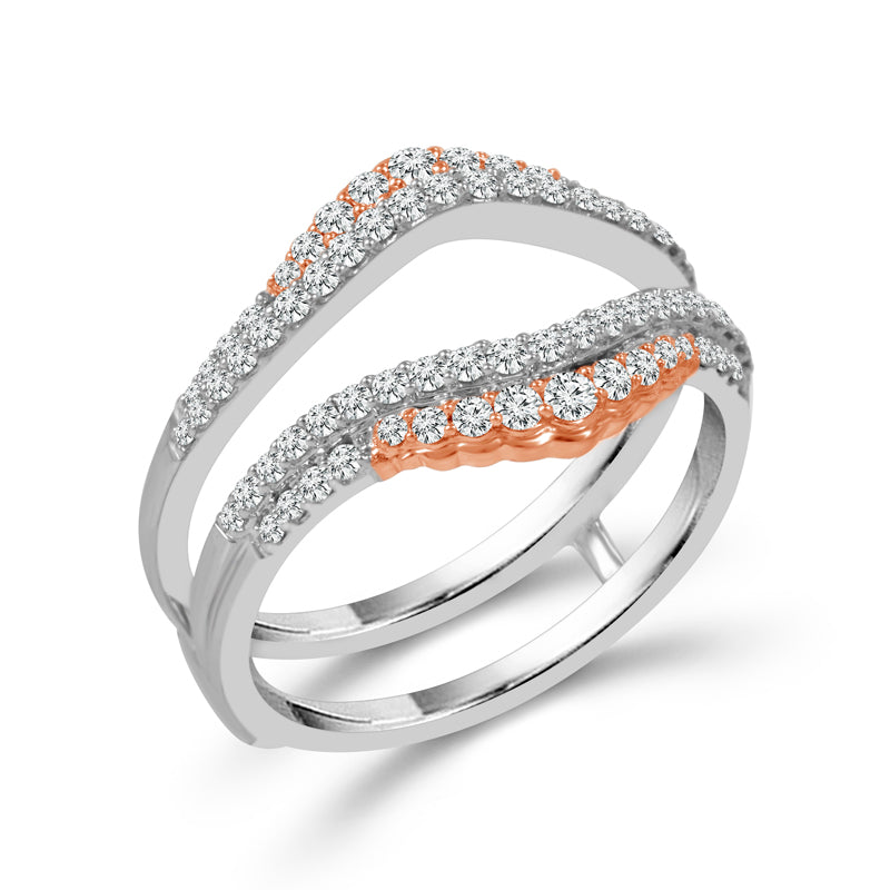Diamond Enhancer Ring 0.50 ct tw 14k White Gold+14k Rose Gold
