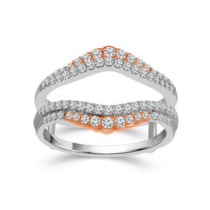 Diamond Enhancer Ring 0.50 ct tw 14k White Gold+14k Rose Gold