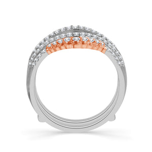 Diamond Enhancer Ring 0.50 ct tw 14k White Gold+14k Rose Gold