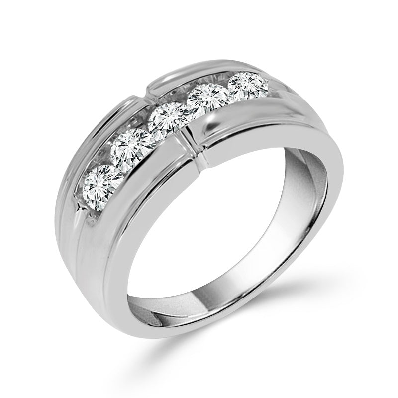 Diamond Mens Ring 1 ct tw 10k White Gold