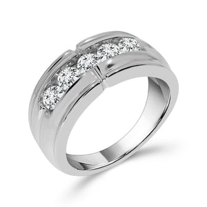 Diamond Mens Ring 1 ct tw 10k White Gold