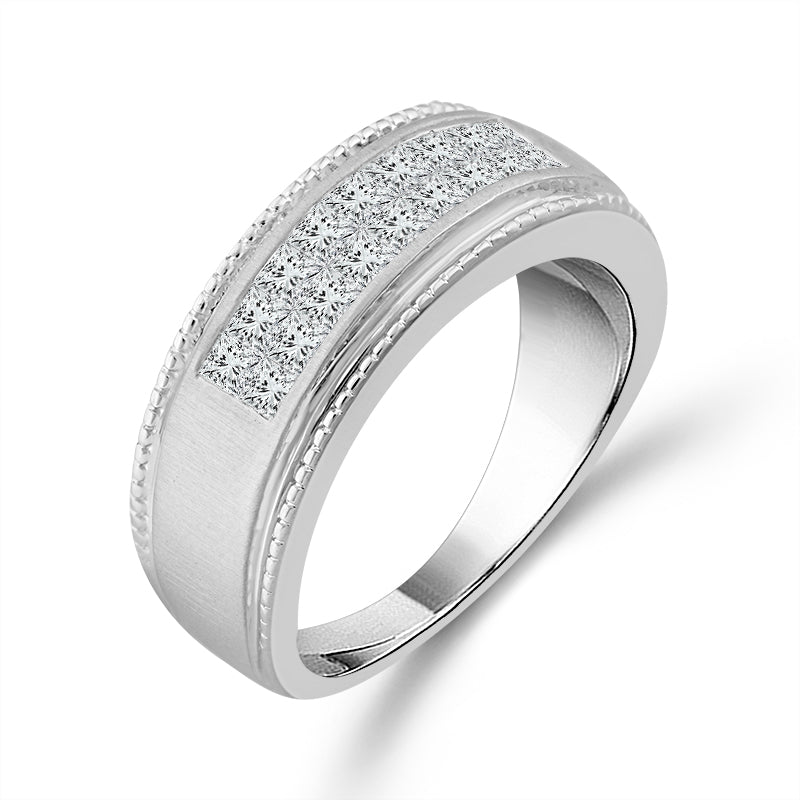 Diamond Mens Ring 1 ct tw 10k White Gold