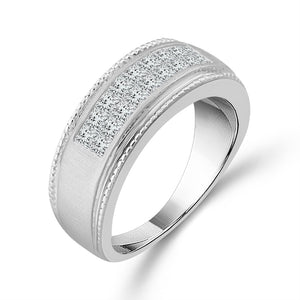 Diamond Mens Ring 1 ct tw 10k White Gold