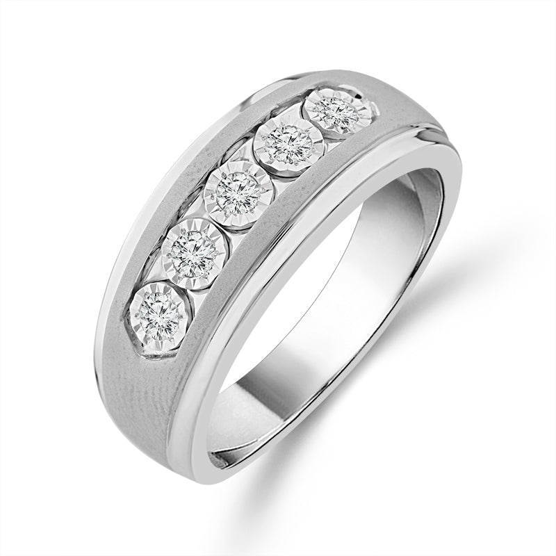 Diamond Mens Ring 0.25 ct tw 10k White Gold