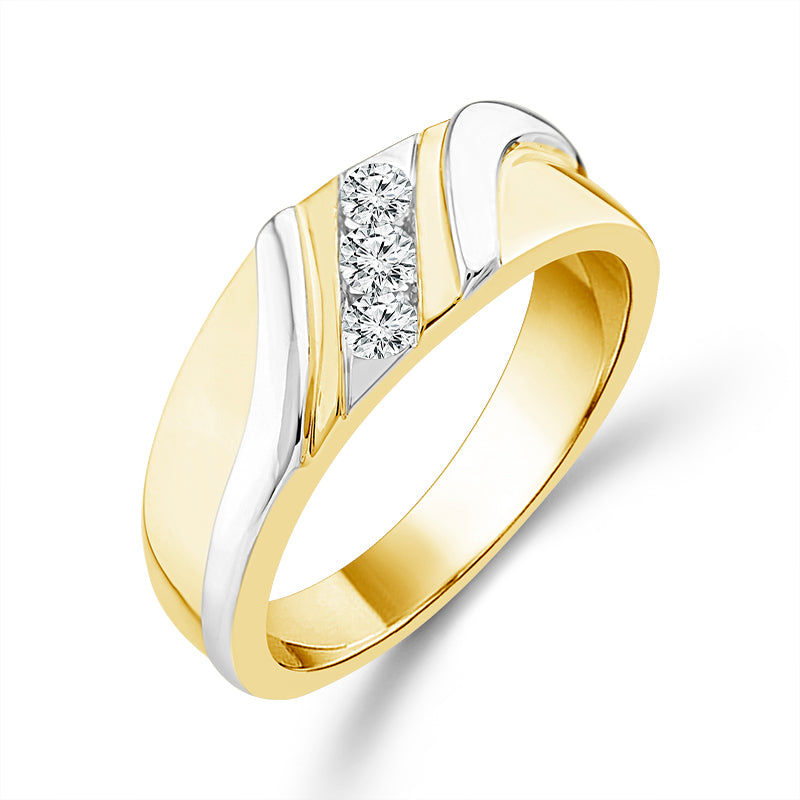 Diamond Mens Ring 0.25 ct tw 10k Yellow Gold 10k White Gold