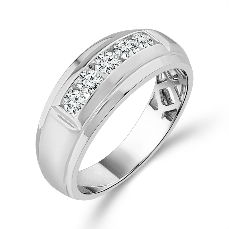 Diamond Mens Ring 0.65 ct tw 10k White Gold