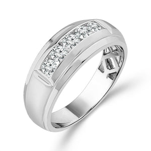 Diamond Mens Ring 0.65 ct tw 10k White Gold