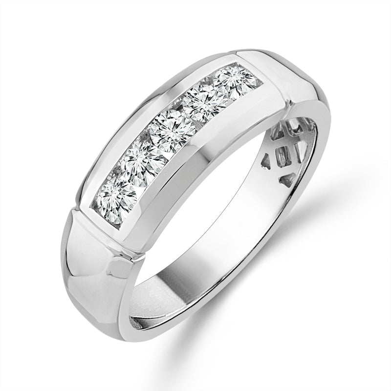 Diamond Mens Ring 0.65 ct tw 10k White Gold