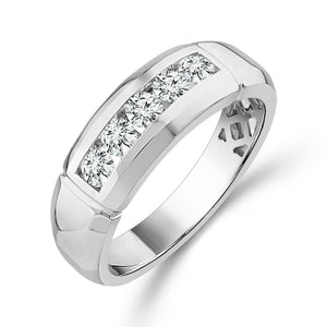Diamond Mens Ring 0.65 ct tw 10k White Gold