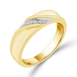 Diamond Mens Ring 0.02 ct tw 10k Yellow Gold