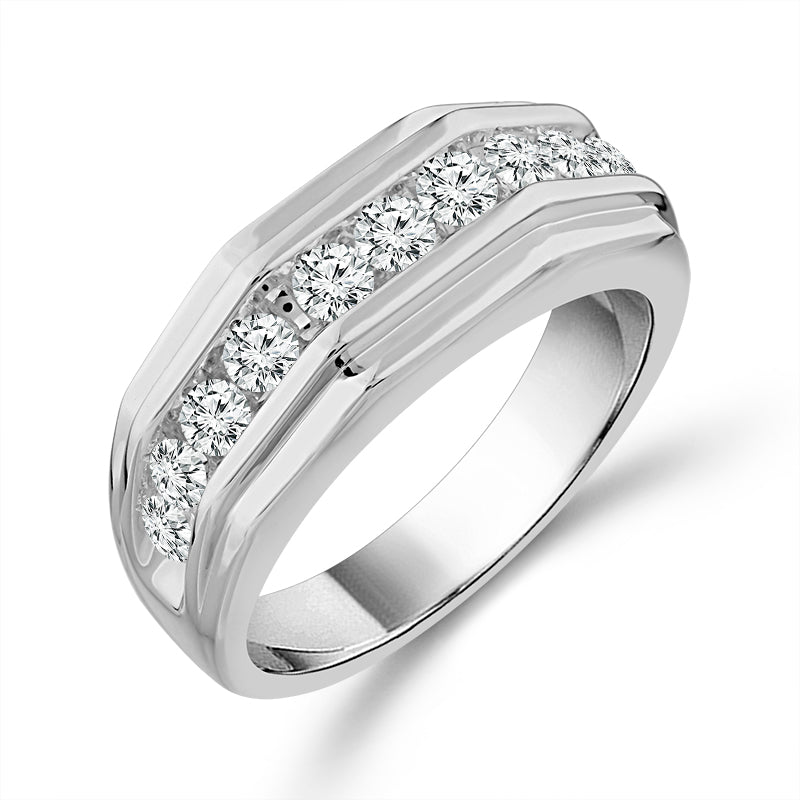 Diamond Mens Ring 1 ct tw 10k White Gold
