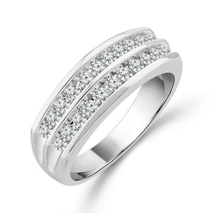 Diamond Mens Ring 0.75 ct tw 10k White Gold