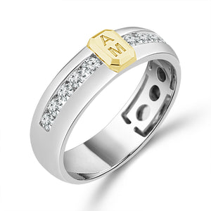 Diamond Mens Ring 0.5 ct tw 10k White Gold+10k Yellow Gold