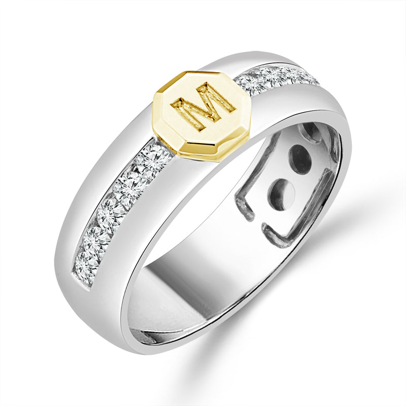 Diamond Mens Ring 0.5 ct tw 10k White Gold+10k Yellow Gold