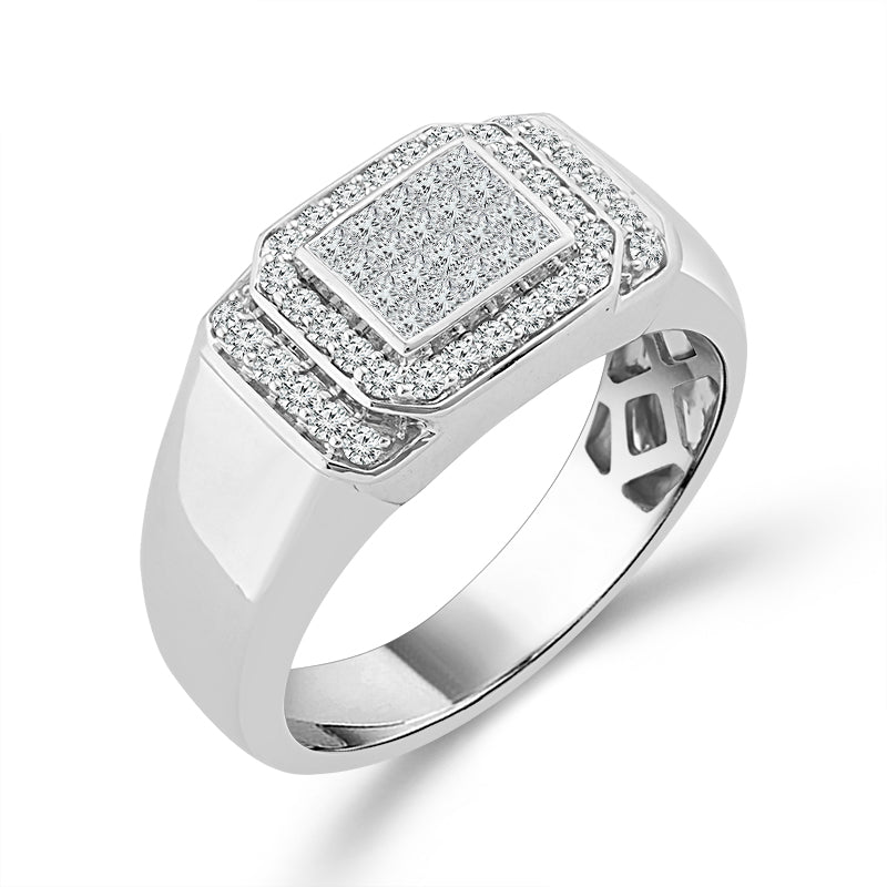 Diamond Mens Ring 0.65 ct tw 10k White Gold