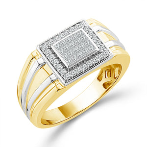Diamond Mens Ring 0.5 ct tw 10k Yellow Gold+10k White Gold