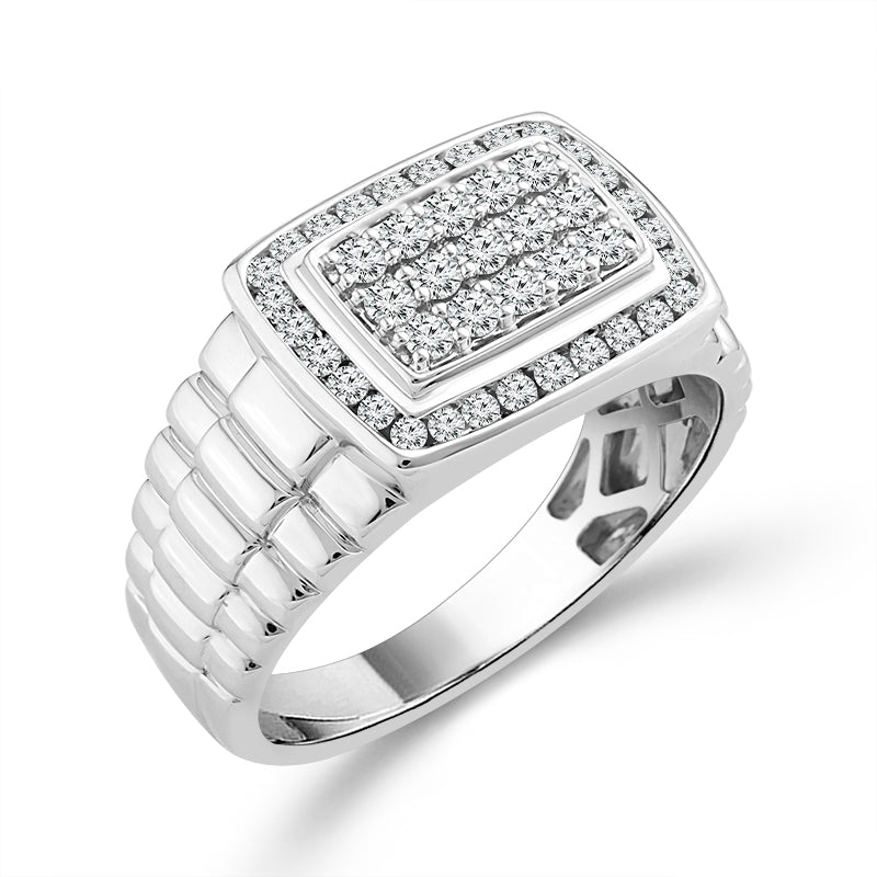 Diamond Mens Ring 0.65 ct tw 10k White Gold
