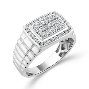 Diamond Mens Ring 0.65 ct tw 10k White Gold