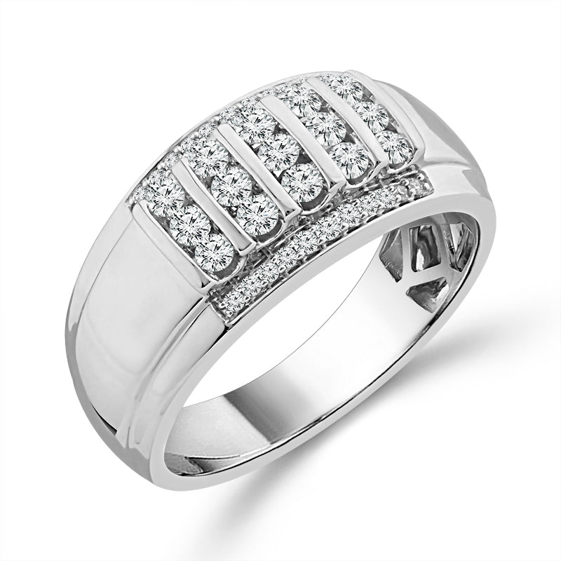 Diamond Mens Ring 0.65 ct tw 10k White Gold