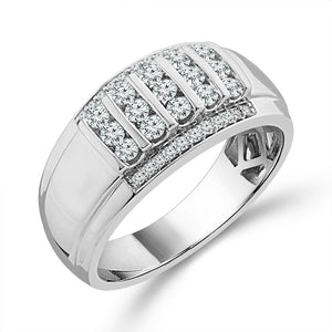 Diamond Mens Ring 0.65 ct tw 10k White Gold